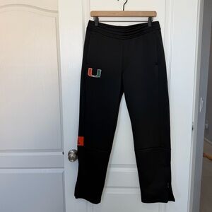 Adidas Miami Hurricanes Black Joggers Large